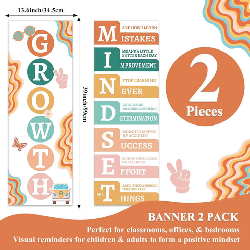 Growth Mindset Posters for Classroom Motivational Posters Decorations Bulletin Board Banner Groovy Inspirational Posters School Poster for Teacher...