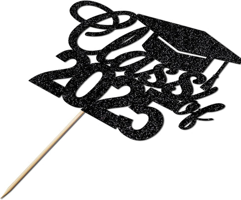 graduation party cake topper Class of 2025 cake topper graduation ceremony cake decoration (Black)...