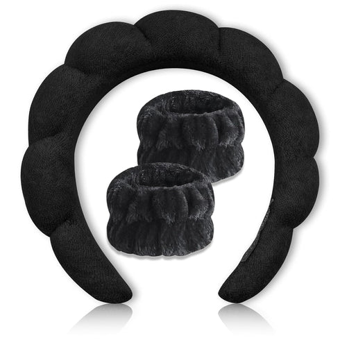 BLAAROOM Spa Headband & Wristband Set for Women Soft Sponge Headband for Washing Face Skincare Makeup Headbands Hair Accessories for Teen Girl Gif...