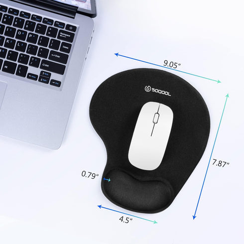 Soqool Mouse Pad, Ergonomic Mouse Pad with Comfortable Gel Wrist Rest Support and Non-Slip PU Base for Easy Typing Pain Relief, Durable and Washab...