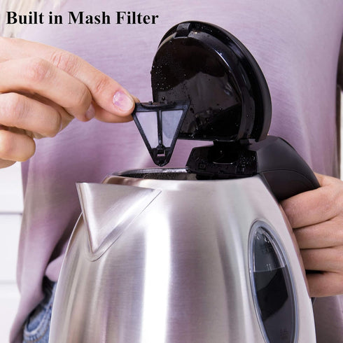 Moss & Stone 1.2L Stainless Steel Small Electric Kettle, Cordless 1500w Fast Boiling Pot, Portable Hot Water Electric Tea Kettle With Boil Dry Pro...