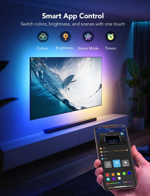 Govee TV LED Backlight, RGBIC LED Lights for TV, Smart TV LED Backlight for 40-50inch TVs, Music Sync, Wi-Fi Bluetooth & App Control, Works with A...