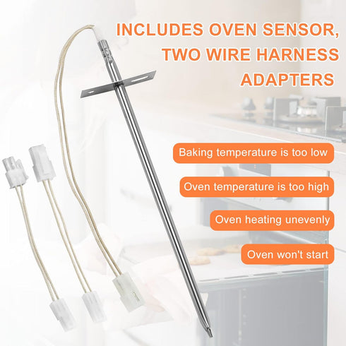 Upgraded 12001656 Oven Temperature Sensor Compatible with Whirl Pool&Ken More Replaces 74004943 12001554 AP4009009 PS1570174 12001656VP