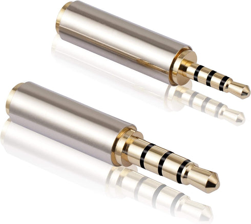 2.5mm to 3.5mm Adapter and 3.5mm to 2.5mm Adapter, Gold Plated Jack Stereo Full Metal Connector Converter for Smartphones, Headphone, Mic, Tablets...