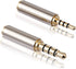 2.5mm to 3.5mm Adapter and 3.5mm to 2.5mm Adapter, Gold Plated Jack Stereo Full Metal Connector Converter for Smartphones, Headphone, Mic, Tablets...
