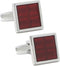 Square Burgundy Checks Cufflinks With Box Red Cuff Links Men Gift...