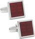 Square Burgundy Checks Cufflinks With Box Red Cuff Links Men Gift...