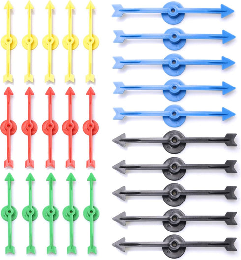 25 Pack 4-inch Arrow Spinners in 5 Colors for Home and Classroom Activities, Plastic Board Game Spinners...