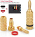 WGGE WG-3333 24k Gold Plated Speaker Banana Plugs-Closed Screw Type (12 Pairs (24 Plugs))...