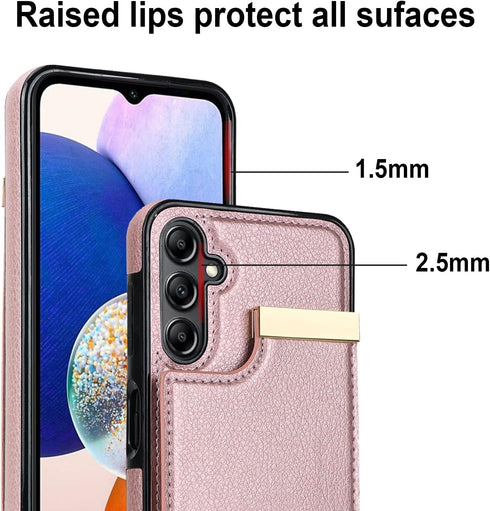 Asuwish Phone Case for Samsung Galaxy A14/M14 5G Wallet Cover with Tempered Glass Screen Protector and Leather Purse Credit Card Holder Slot Cell ...