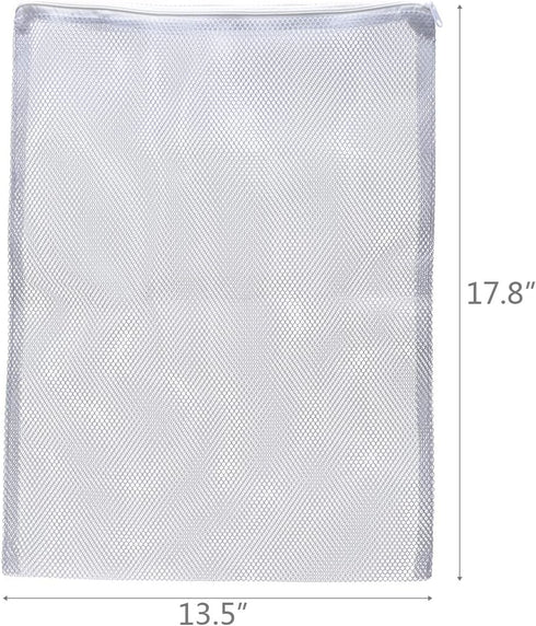 ALEGI Large Filter Media Bags,Aquarium Mesh Bags with Plastic Zipper,White Net Bags for Bio Balls, Ammonia Remover 17.8" by 13.5" (4pcs)...