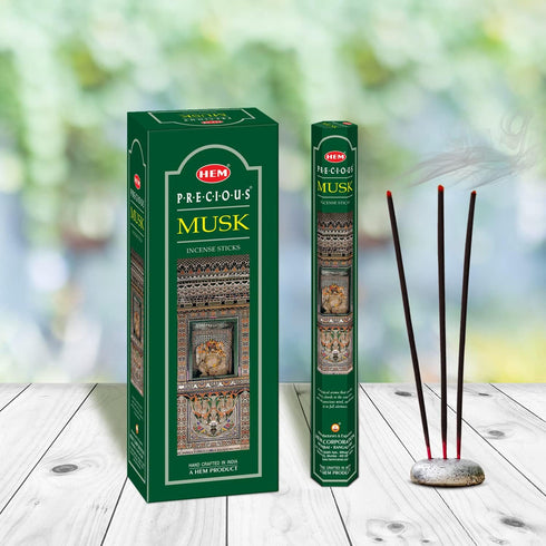Hem Precious Musk Fragrance Incense Sticks, 120 Count...