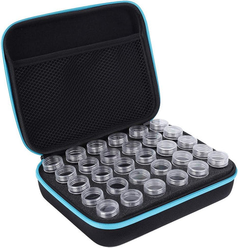 Diamond Embroidery Storage Case, 30 Slots Painting Jewelry Beads Compartments Clear Box Shockproof Double Seal 5D Diamonds Glitter Rhinestones Con...