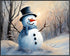 Posterizer 1 pcs-cute snowman in snowy wintery nature 4-Landscape & Nature Art-Holiday Poster Collection-Living Room Bedroom Decor- unframed wall ...