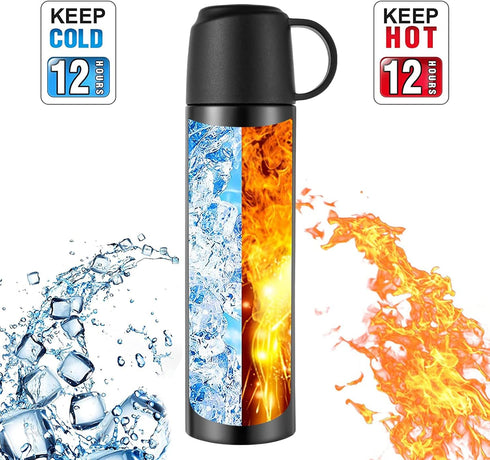 Stainless Steel Water Bottle-Insulated Vacuum Coffee Cup with Leakproof Lid & Cup,Double Walled Flask Thermos Cup,Sport Travel Mug keeps Hot & Col...