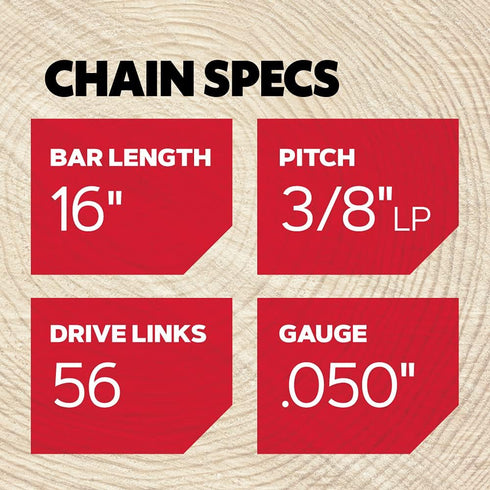 Oregon S56 AdvanceCut Chainsaw Chain for 16-Inch Bar, 56 Drive Links, Low-kickback chain, fits Makita, Echo, Husqvarna, Wen and more Grey...