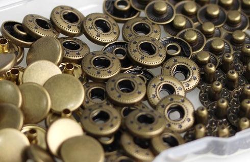 24 Sets Heavy Duty Leather Snap Fasteners Kit, BetterJonny 12.5mm Metal Snap Buttons Press Studs Leather Rivets Snaps with 4 Setter Tools for Clot...
