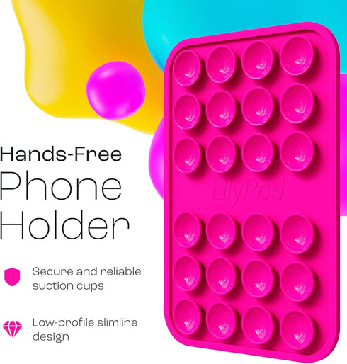 Lilypad || Suction Cup Phone Case Mount | Silicone Adhesive Phone Accessory | iPhone and Android | Hands-Free Fidget Items, Mirror Shower Phone Ho...