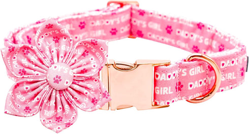 Lionheart glory Valentine's Day Dog Collar with Flower Dog Collar for Large Dogs, Pink Dog Collar with Bowtie Spring Dog Collar Pet Collar flowers...