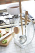 Yamazaki Home Ladle & Lid Rest - Kitchen Utensil Organizer Stand for Cooking Steel + Wood White...