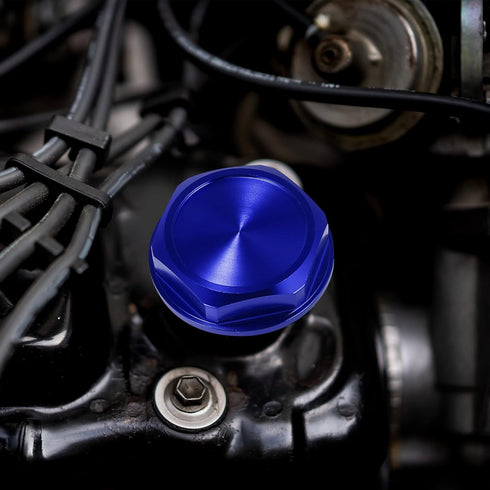 X AUTOHAUX Blue Aluminum Alloy Gas Engine Oil Filler Cap Plug Cover for Toyota TRD Highlander RAV4 Yaris Camry Corolla Tacoma Land Cruiser...