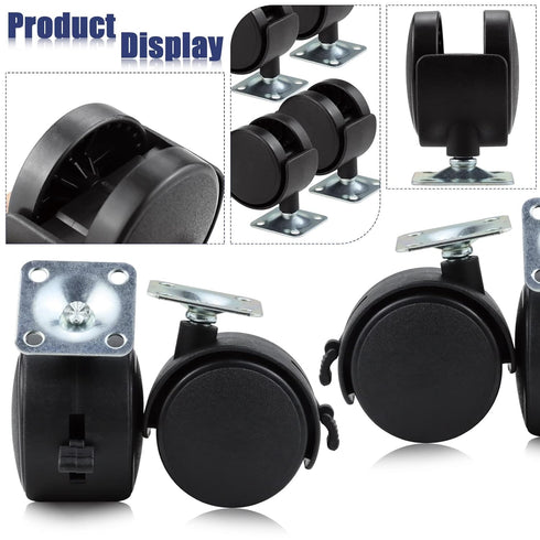 4 Pack 2 Inch Plastic Casters, Furniture Casters, Nylon Furniture Wheel Replacement, Nylon Plastic Swivel Plate Casters, Replacement Cart Casters ...