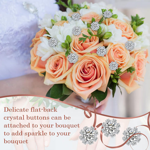 70 Pcs 16mm Rhinestone Embellishments Flatback Buttons Jewelry Flower Crystal Accessory for Crafts DIY Jewelry Making Wedding Decoration Bridal Bo...