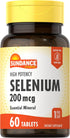 Selenium 200mcg | 60 Tablets | High Potency Formula | Vegetarian, Non-GMO, and Gluten Free Essential Mineral Supplement | By Sundance...
