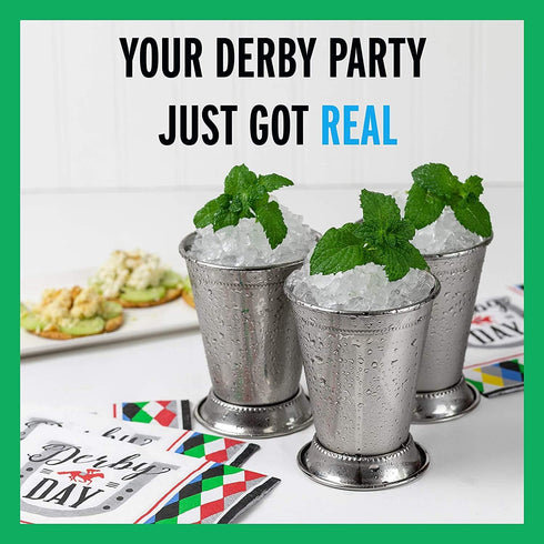 Mint Julep Cups: Stainless Steel Glasses, Set of 2 OR Set of 4, Metal 12 oz Cocktail Glasses, Party Supplies...