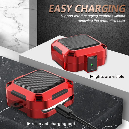 ?with Anti-Drop Lock? Carbon Fiber Beats Fit Pro Case Cover 2021,Shock-Absorbing Beats Fit Pro 2 Protector with Accessories Keychain/Zipper Storag...