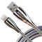 Metal Braided Cord, USB Charging Cable, Stainless Steel, Strong Durable Wire, Tangle Free, Data sync high Speed 3.3ft, Silver Charger Cable...