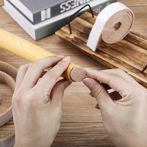 2 Packs Felt Strips with Adhesive Backing Non Slip Felt Furniture Pads Adhesive Felt Roll Felt Tape for Protecting Hardwood Floors Chair Wall Prot...