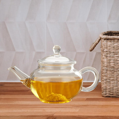 Restaurant Teapot Tea Steeper Handle Teapot Transparent Glass Teapot Tea Kettle Small Glass Teapot Tearoom Teapot Kettle Hotel Coffee Pot Glass Te...
