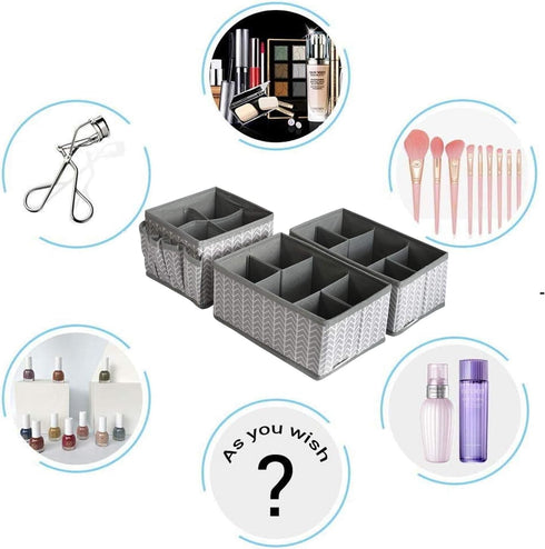 VERONLY Cosmetic Storage Bins Makeup Organizer, Adjustable Multifunction Storage Box Desk Drawer Divider for Makeup Brushes, Bathroom Countertop o...