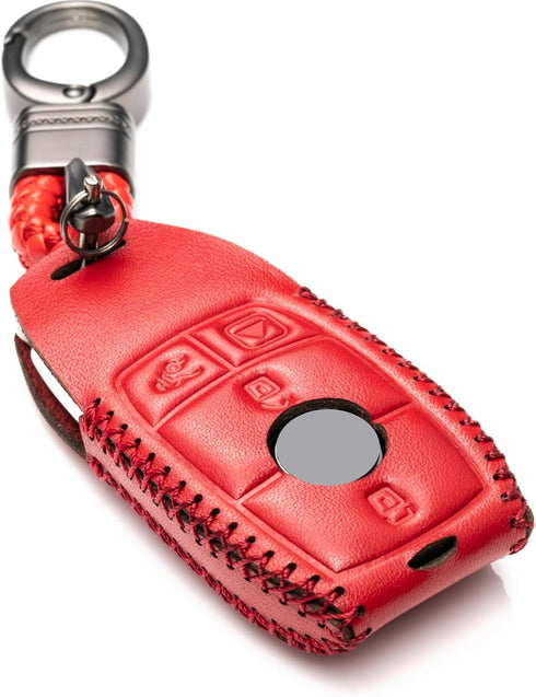 Vitodeco Genuine Leather Smart Key Fob Case with Leather Key Strap Compatible for Mercedes-Benz A, C, E, S, CLA, CLS, GLA, GLB, GLC, GLE, GLS, G G...