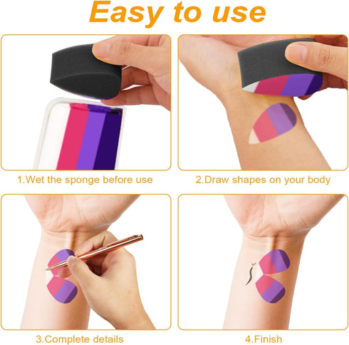 24pcs Face Paint Sponges, High Density Face Painting Sponges Soft Face Painter Sponges Face Painting Supplies for Kids Adults Face Paint Art Craft...