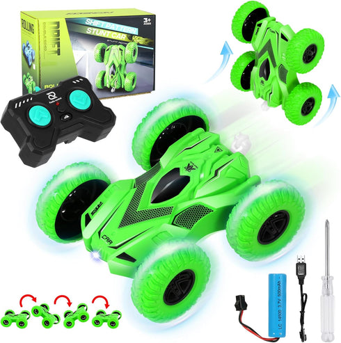 RC Stunt Cars for Boys Age 6 Year Old Kids Toys RC Cars with Lights UP 4WD 2.4Ghz Double Sided 360° Rotating RC Truck Kids Easter, Halloween Xmas ...