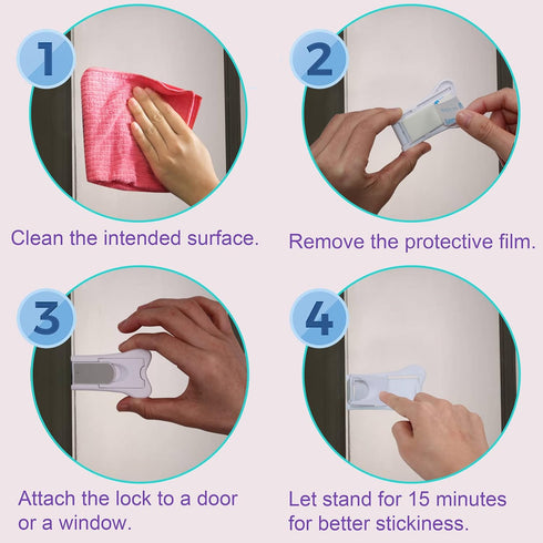 Sliding Door Lock for Child Safety, Window Stoppers for Vertical Windows, Sliding Glass Door Lock for Baby Proof (2 Pack)...