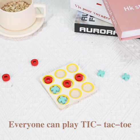 Wooden Board - Family Game Classic Wooden Board Game Classical Family Board Game, Strategy Board Game Wooden tic-tac-Toe Game...