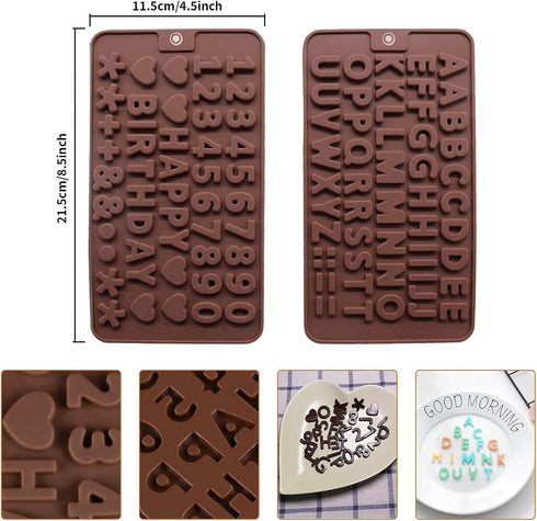 Chocolate Mold Set,Chocolate Heart Molds,Breakable Heart Mold with Hammer,Number and Letter Molds for Cake Decoration Candy Making-Suitable for Va...