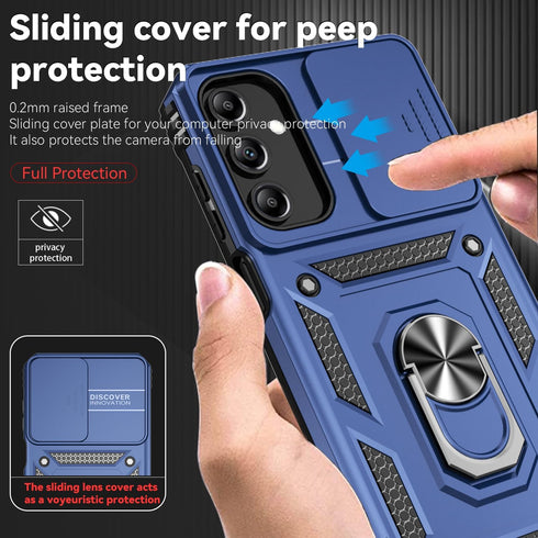 SunRemex for Samsung Galaxy A15 5G Case with HD Screen Protector,Samsung A15 5G Phone Case Built in Rotatable Metal Ring Holder Kickstand for Sams...