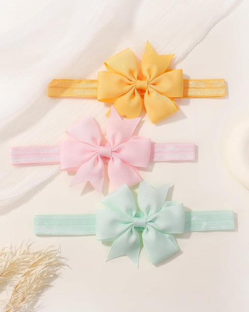 jollybows 40pcs Baby Girls Grosgrain Ribbon Hair Bows Headbands 3" Hair Band Hair Accessories for Infants Newborn Toddler...