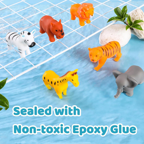 Baby Bath Toys, for Infants 6-12& Toddlers 1-3, No Hole Bathtub Toys (Wild Animals, 8 Pcs with Mesh Bag)...