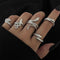 Snake Rings Set Open Serpent Stacking Rings Gothic Animal Band Rings Vintage Silver Adjustable Knuckle Ring Set Jewelry for Women Girls (5 Pcs)...