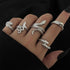 Snake Rings Set Open Serpent Stacking Rings Gothic Animal Band Rings Vintage Silver Adjustable Knuckle Ring Set Jewelry for Women Girls (5 Pcs)...