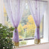 ABREEZE Cutwork Crochet Embroidered Curtain,Tassels Curtains Tie-Up Shade Sheer Curtains Adjustable Valances for Living Room,Light Purple 1Panel...