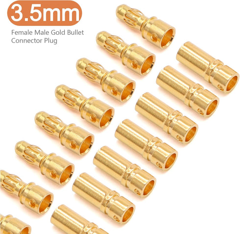 2mm 3.5mm 4mm Female Male Gold Banana Bullet Connector Plug with Wire and Heat Shrink Tube for RC Battery ESC Motor Wire Plug...