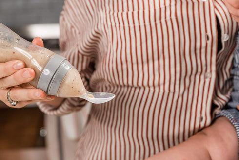 Haakaa Silicone Baby Food Feeding Spoon (Grey)...