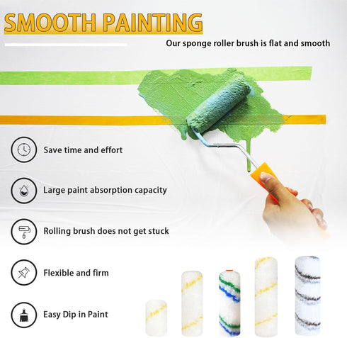 10 Pieces Paint Roller Cover, 6 inch Microfiber Roller Covers, Washable Covers for Roller Frame, House Painting Supplies, Naps for Paint Roller Br...