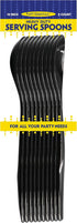 Party Essentials Disposable Heavy Duty Plastic Serving Utensils for Buffets Events Parties, 9-Count 10" Spoons, Black...
